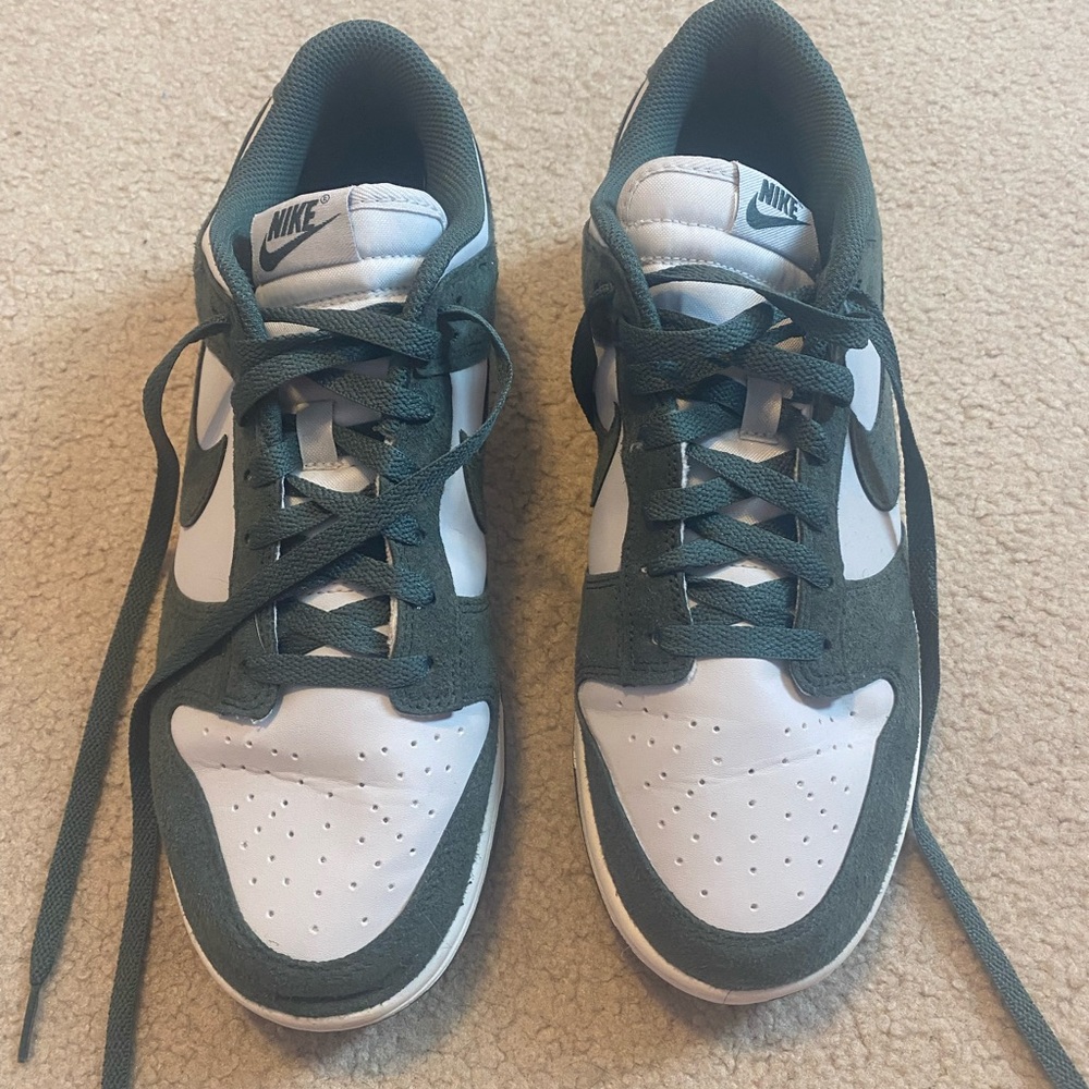 Nike Woman’s Green and White Dunks
